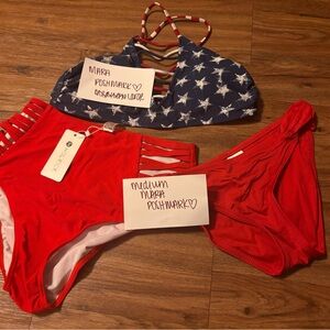 Stars and Stripes - 4th of July Red White and  Blue Bikini Set